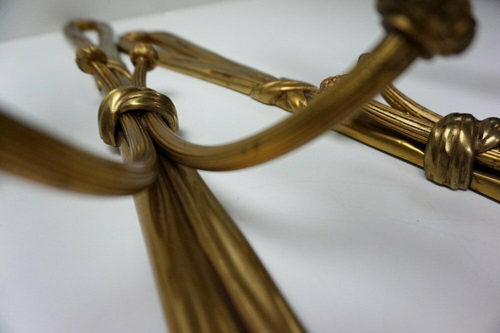 Lighting Large 19th Century French Gilt Bronze Knot, Tassel & Ribbon Wall Lights Sconces, Set Of 2 photo