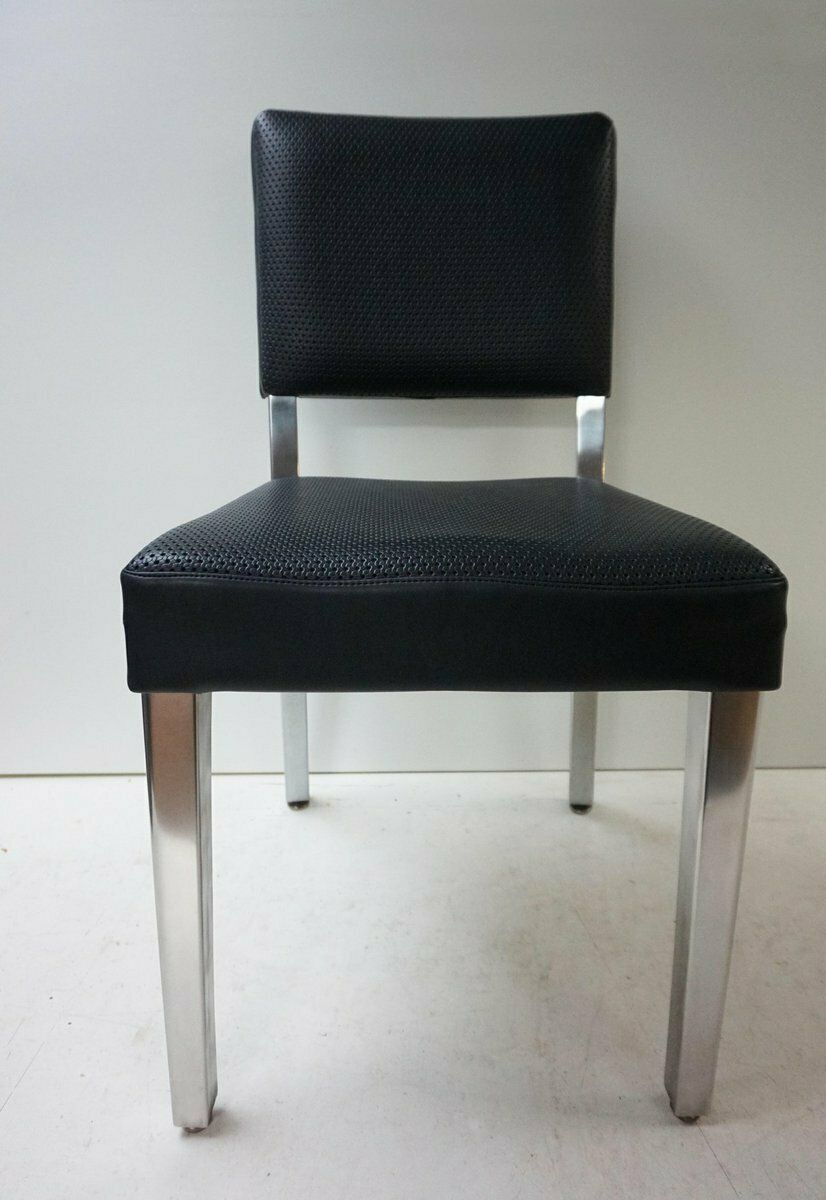 photo buy Art Deco Machine Age Industrial Chrome & Leatherette Dining Chairs, 1950s, Set Of 4