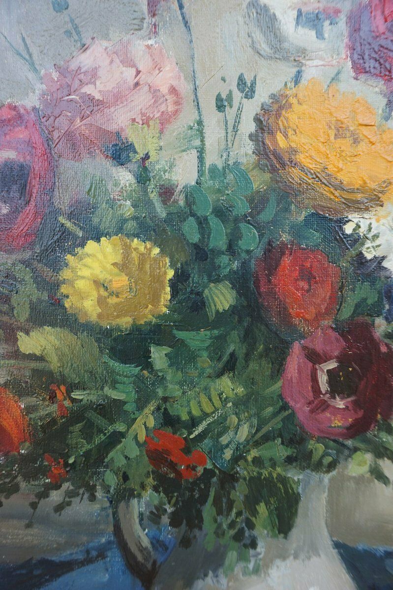 Belgium Painting, 20th Century, Oil On Canvas, Framed photo furniture