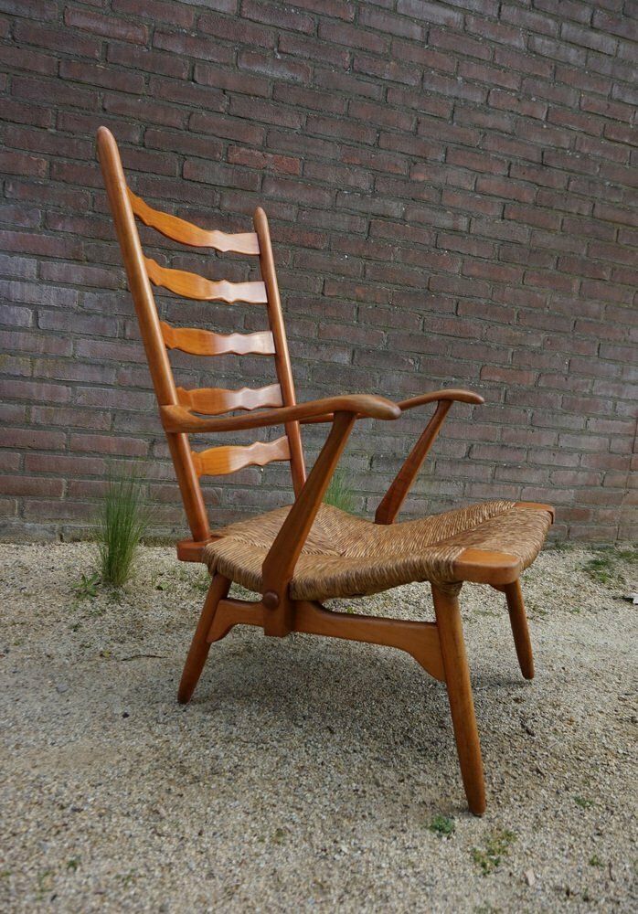 Mid Century Dutch Organic Shaped Armchair From De Ster Gelderland, 1950s