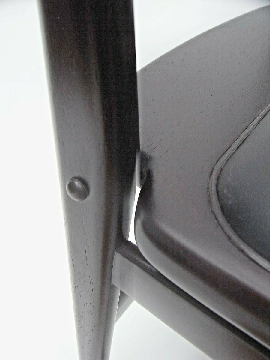 photo vintage Lucio Cd07 Cherry Wood & Leather Dining Chairs By Sergio Rodrigues For Linbrazil, 2010, Set Of 5