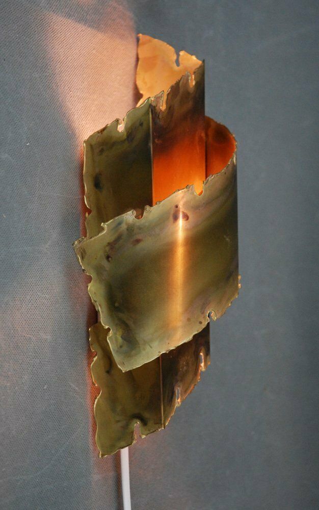 Brass Wall Lamp By Svend Aage Holm Sørensen For Thea Metal, 1960s photo for sale