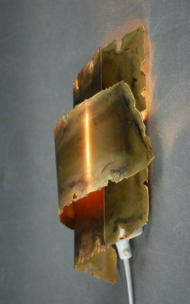 Brass Wall Lamp By Svend Aage Holm Sørensen For Thea Metal, 1960s photo Lighting