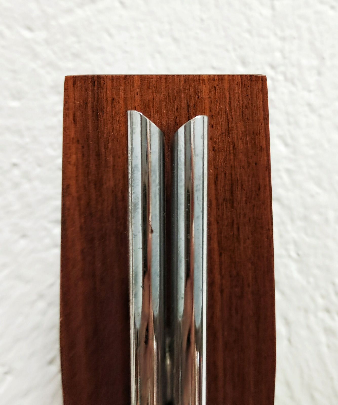 Pair Of Mid Century Sconces By Richard Essig Done In Mahogany, Chrome And Crystal // Made In West Germany In 1960s photo vintage