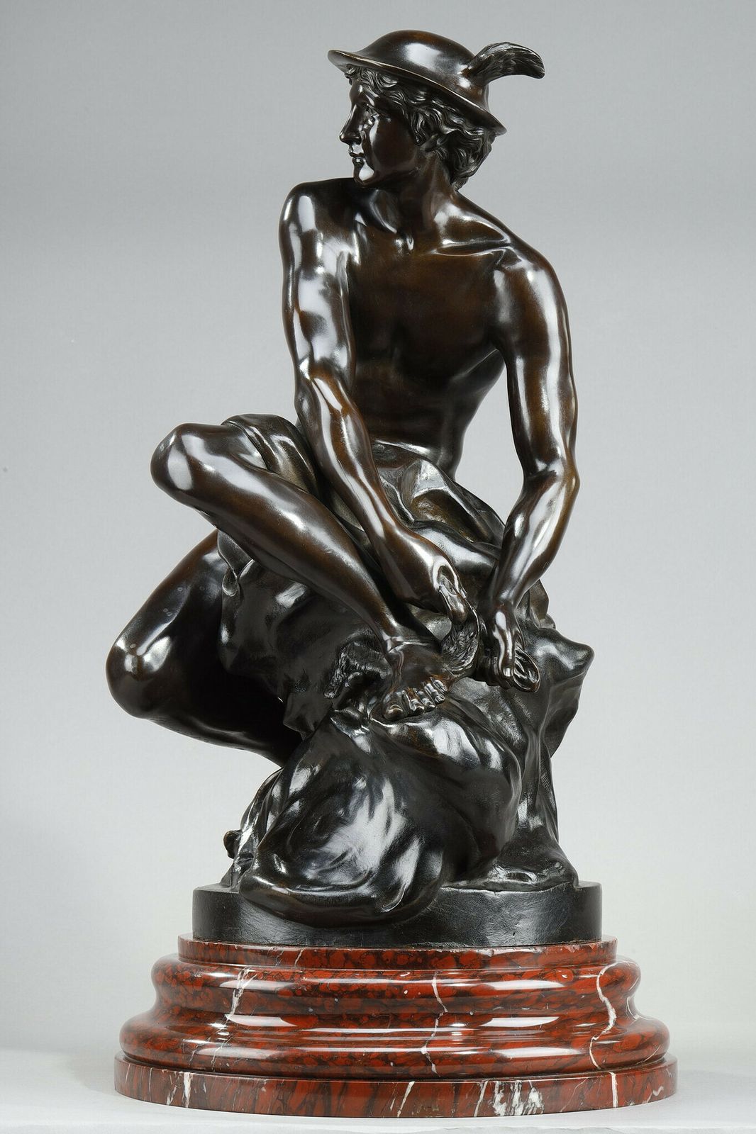 Large Bronze After Pigalle, "Mercure Attachant Ses Talonnières", 19th Century photo 7014.0