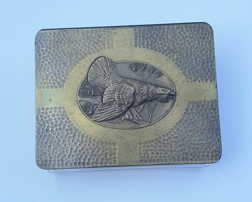 Antique Art Deco Humidor With Capercaillie Motif From Wmf
