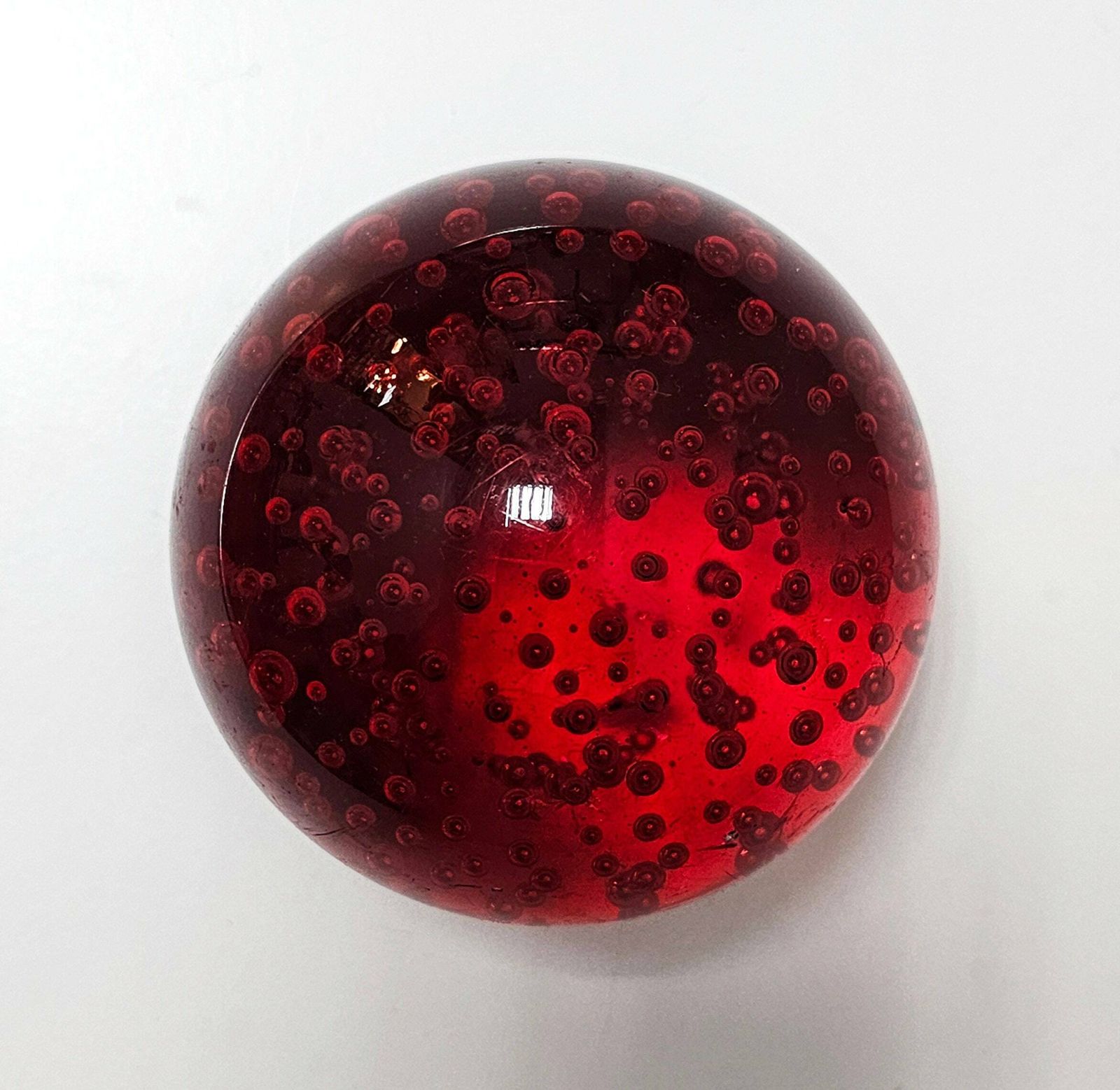 Pair Of Mid Century Modern Murano Glass Paperweights In Red Glass By Barovier And Toso (Attr.) // Made In Italy In 1960s photo furniture
