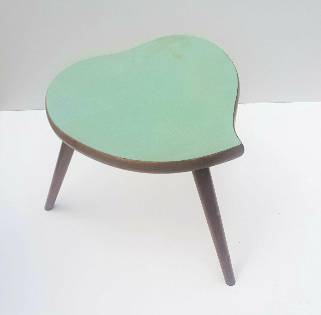 Organic Wooden Flower Stand With Green Top, 1950s