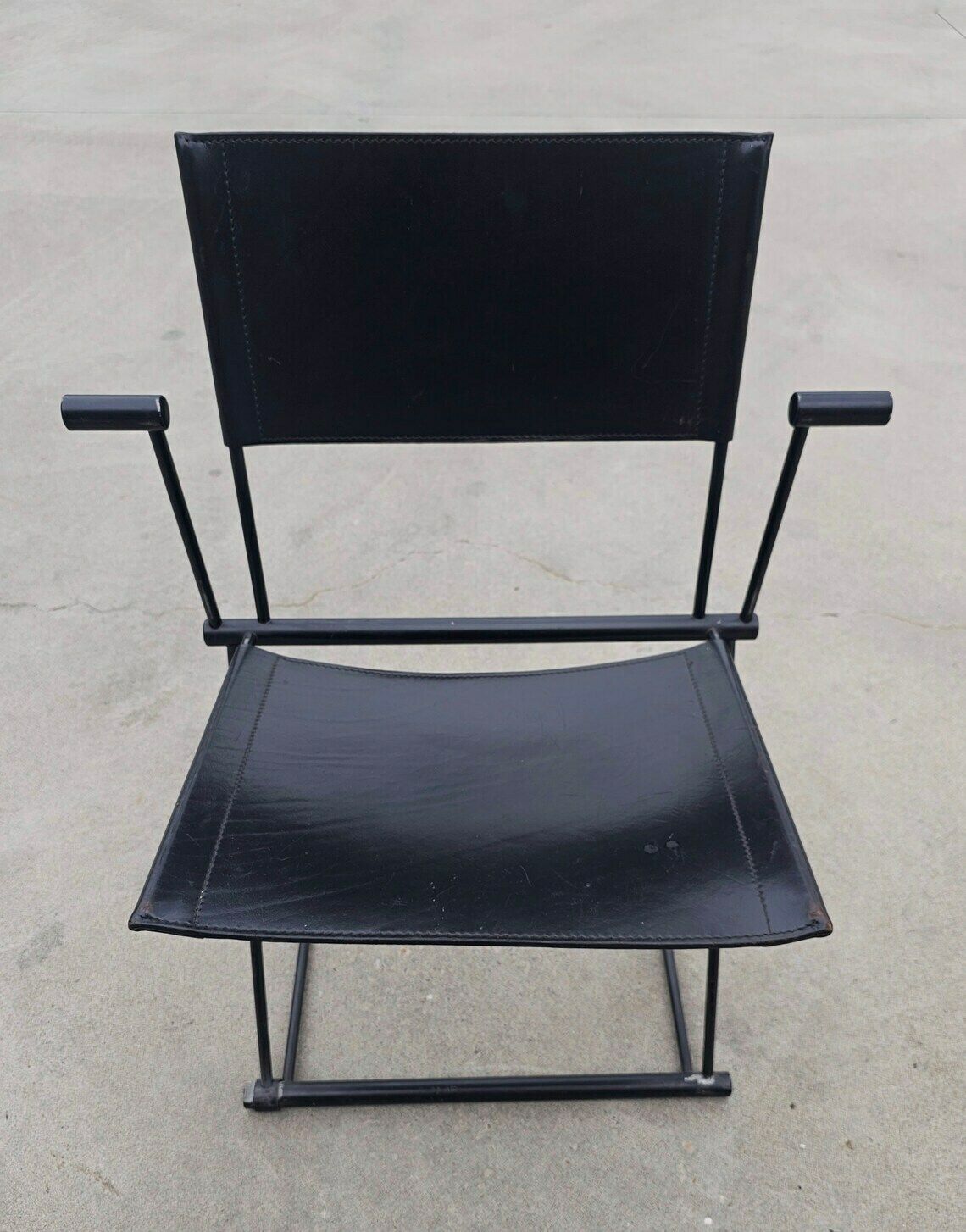 Set Of 4 Ballerina Dining Chairs By Herbert Ohl For Matteo Grassi In Black Leather // Postmodern Dining Chairs // Made In Italy In 1990s photo 3958.0