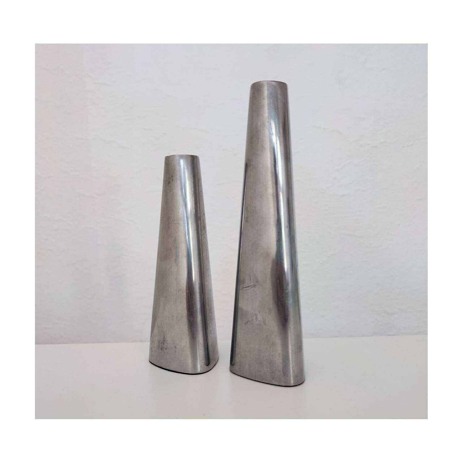 Pair Of Vintage Ikea Chrome Plated Candle Holders // Vintage Candlestick Holders // Modernist Candle Holders // Made In Sweden In 1980s photo Home Decor