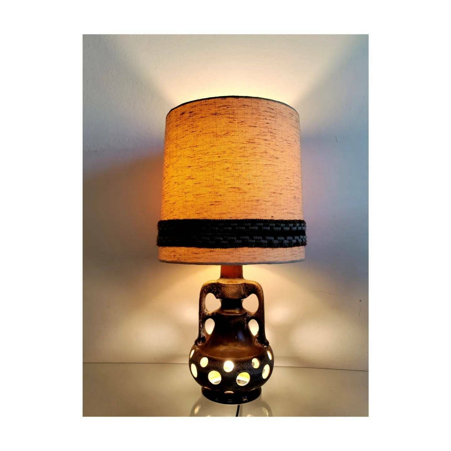 Two Mid Century Modern Fat Lava Table Lamps By Walter Gerhards // 70s Ceramics Table Lamp // Made In West Germany In 1970s photo 350.0