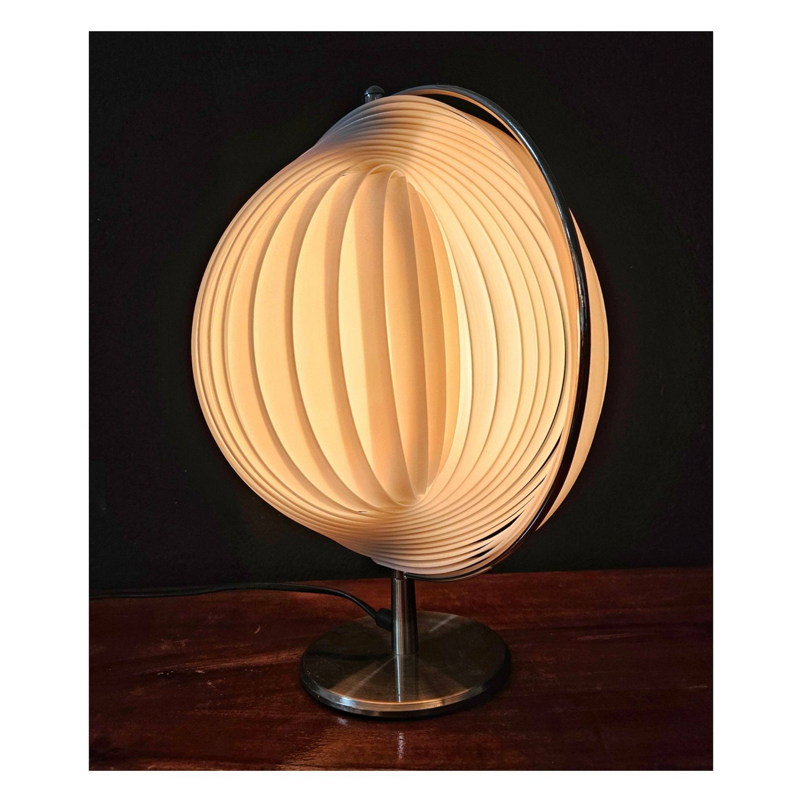 photo furniture Moon Lamp By Kare Design Done In Verner Panton Style // Postmodern Table Lamp By Kare // Made In Spain In 1980s