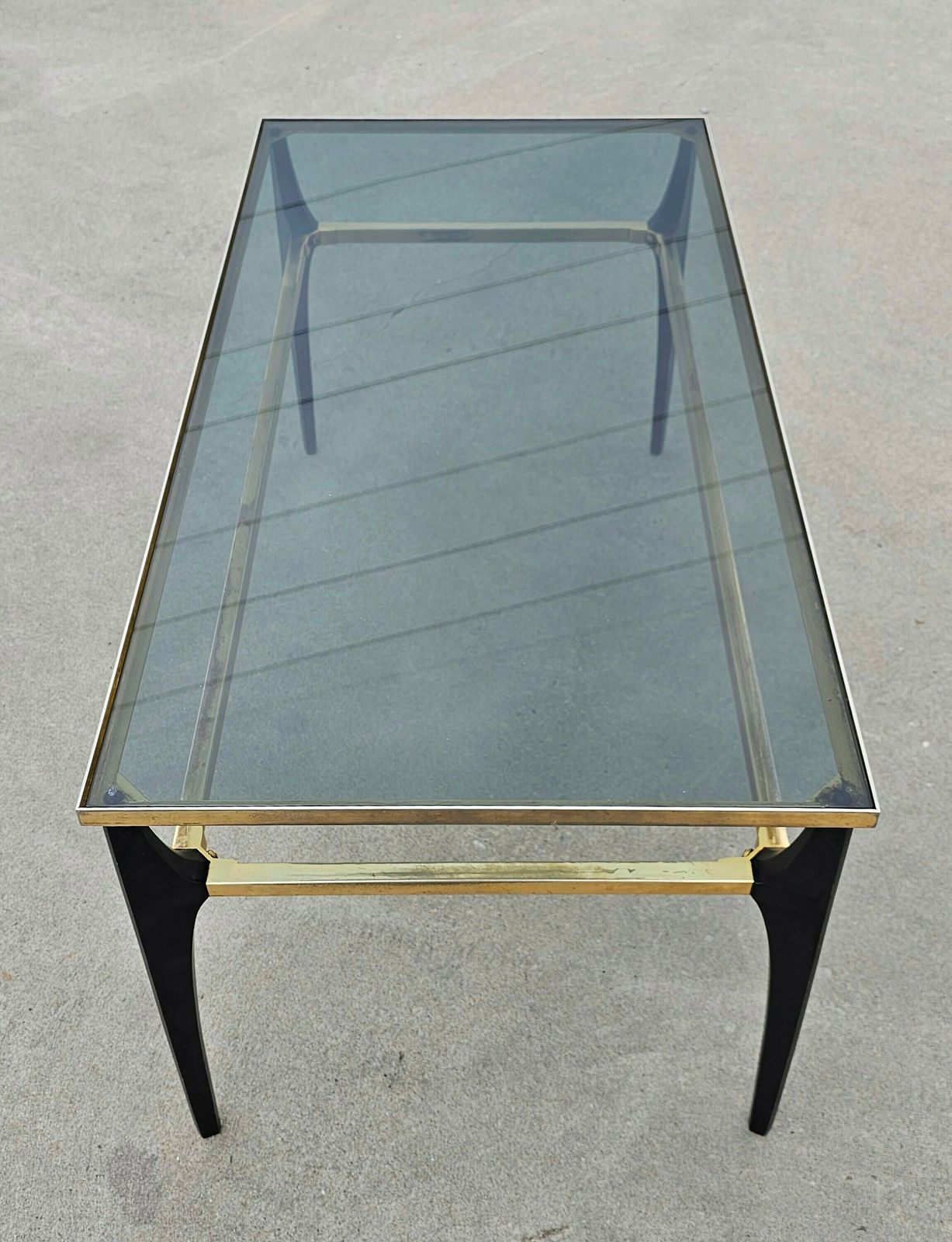 Stilnovo Coffee Table In Gold Plated Steel And Smoked Glass // Made In Italy In 1950s photo buy