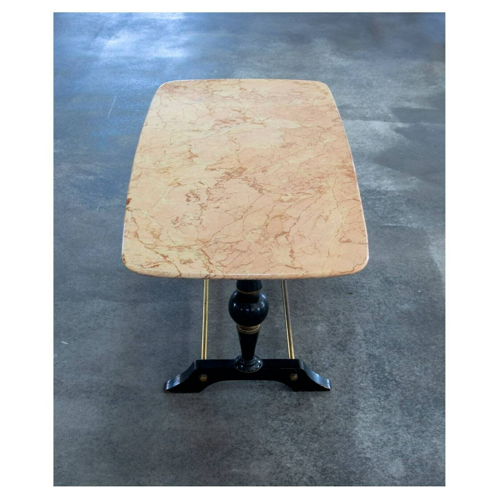 Mid Century Modern Marble, Wood And Brass Coffee Table // Vintage Marble Table // Made In Italy In 1950s photo 1350.0