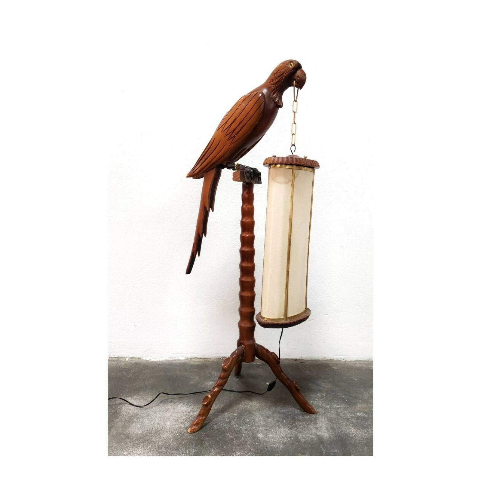 Very Rare Mid Century Modern Floor Lamp By Aldo Tura Shaped As Parrot // Parrot Floor Lamp // Made In Italy In 1950s photo furniture