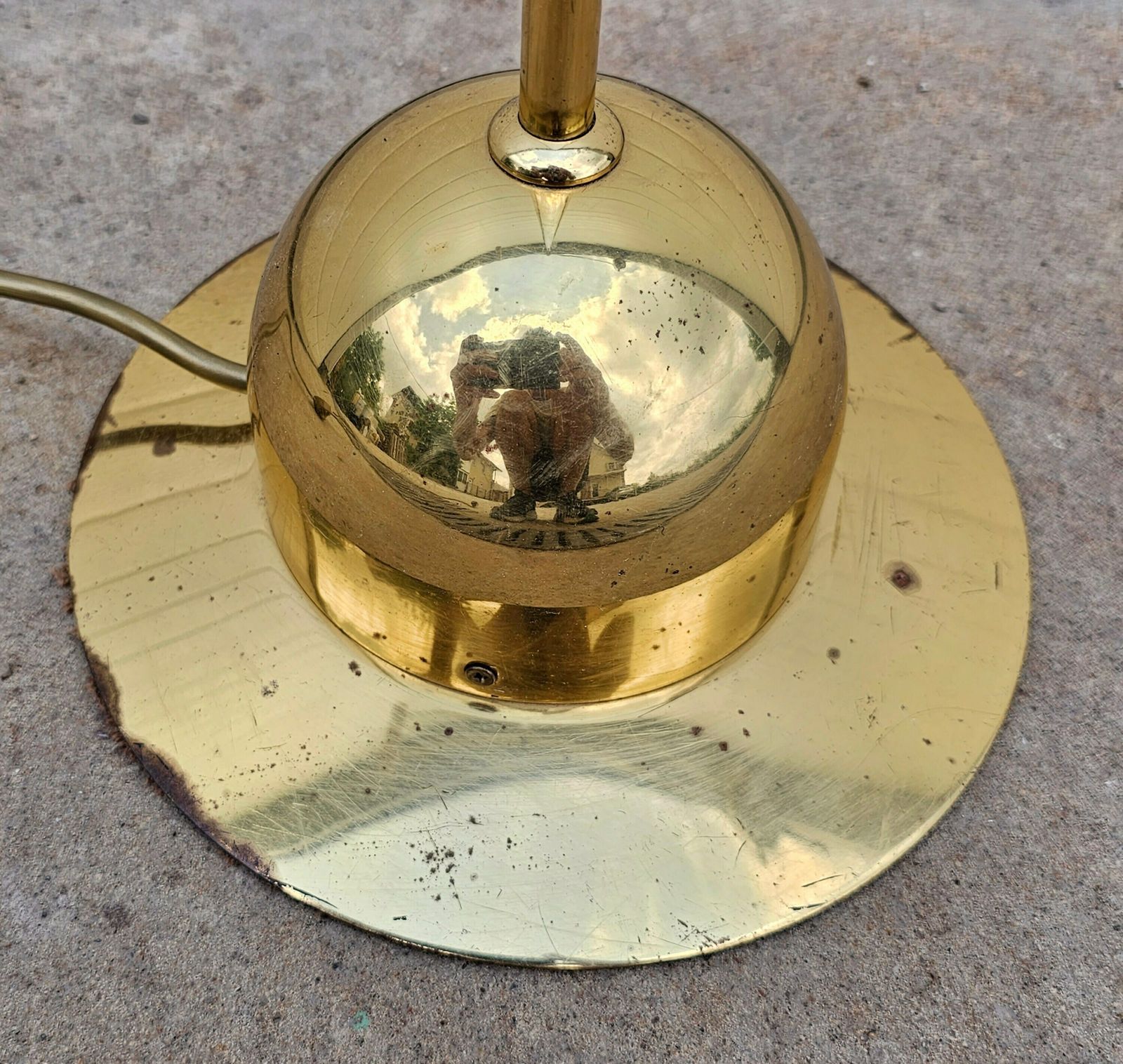 Rare Adjustable Brass Floor Lamp By Fischer Leuchten / Vintage Adjustable Floor Lamp With Counterweight / Made In West Germany In 1970s photo vinterior
