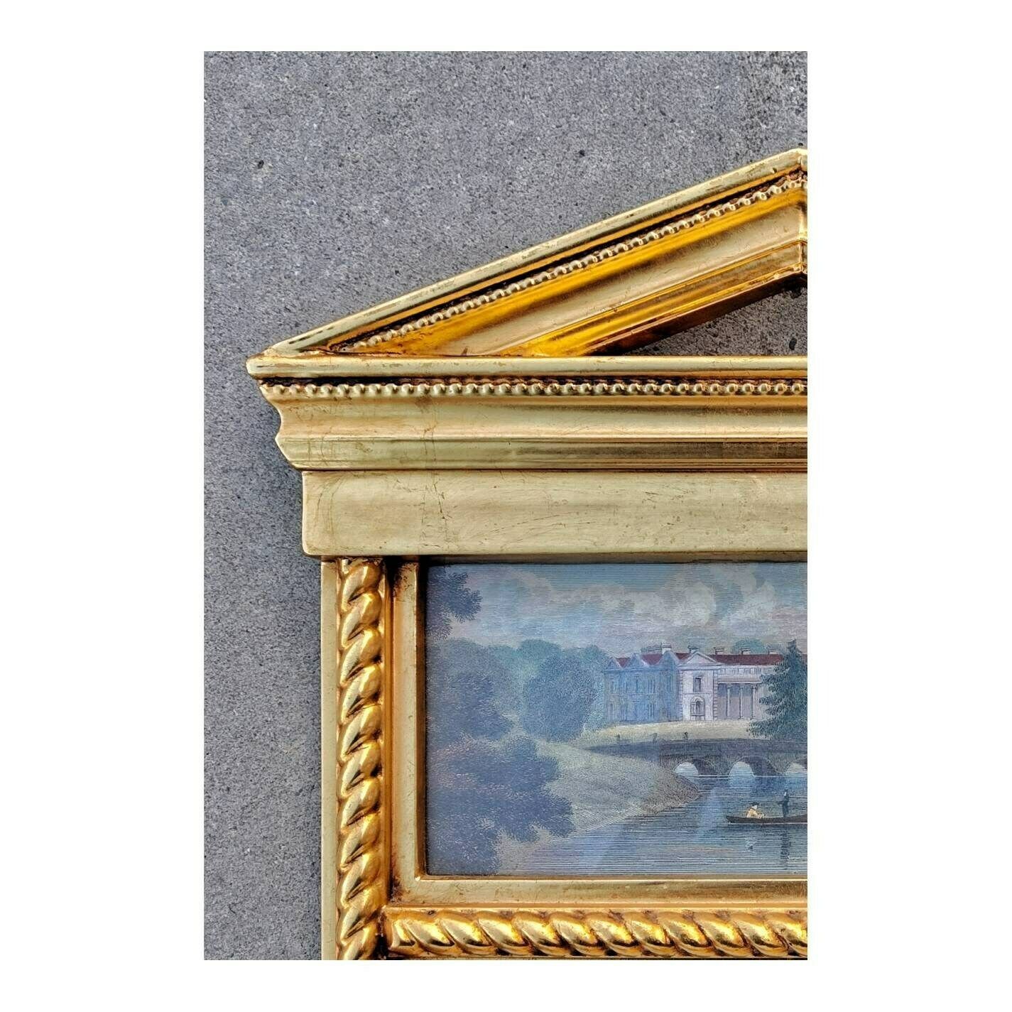 Antique Gilded Neoclassical Mirror In The Manner Of Biedermeier // Gold Plated Antique Mirror // Made In Sweden In 1910s photo 675.0