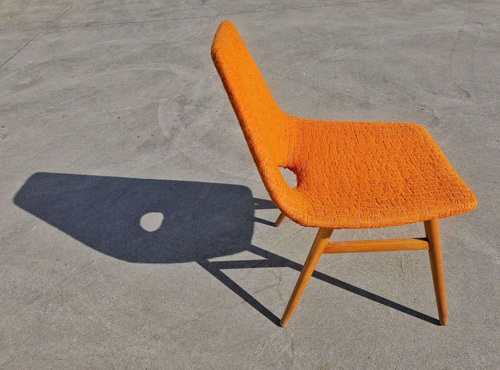 Pair Of Rare Mid Century Modern Lounge Chairs By Judit Burian With Original Fabric // Made In Hungary In 1959 photo 720.0