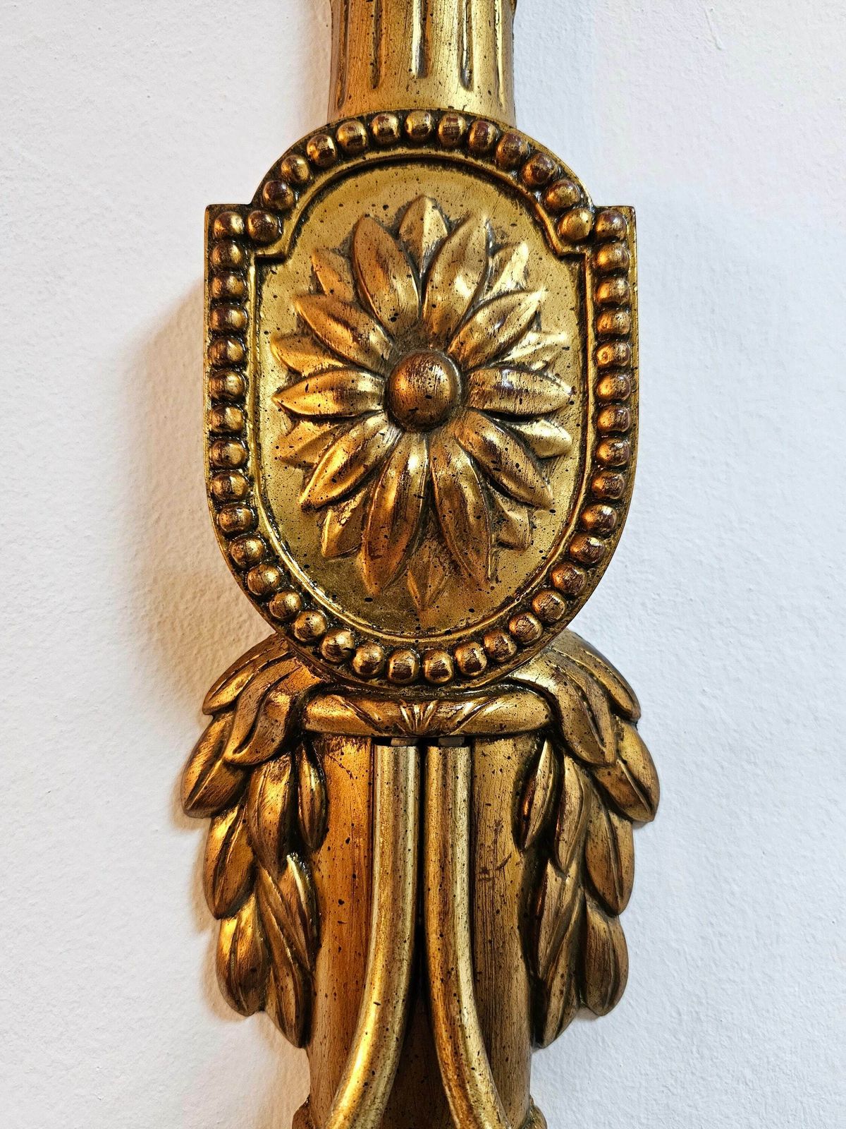 1 Of 5 Extra Large Sconces Done In Neoclassical Style // Gilt Resin Wall Sconces // Made In Belgium In 1970 photo 350.0