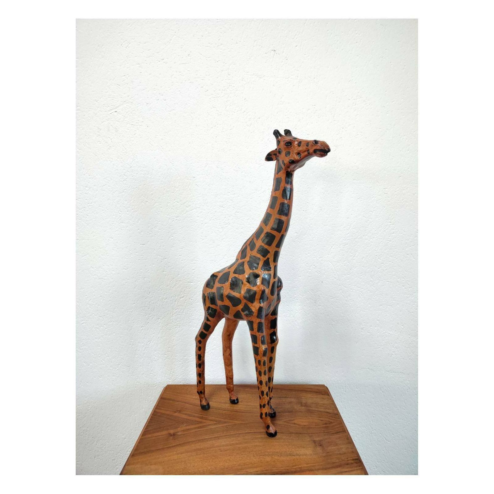 Leather Giraffe Figurine // Painted Leather Giraffe Sculpture// Mid Century Modern Giraffe Sculpture // Made In England In 1950s photo buy