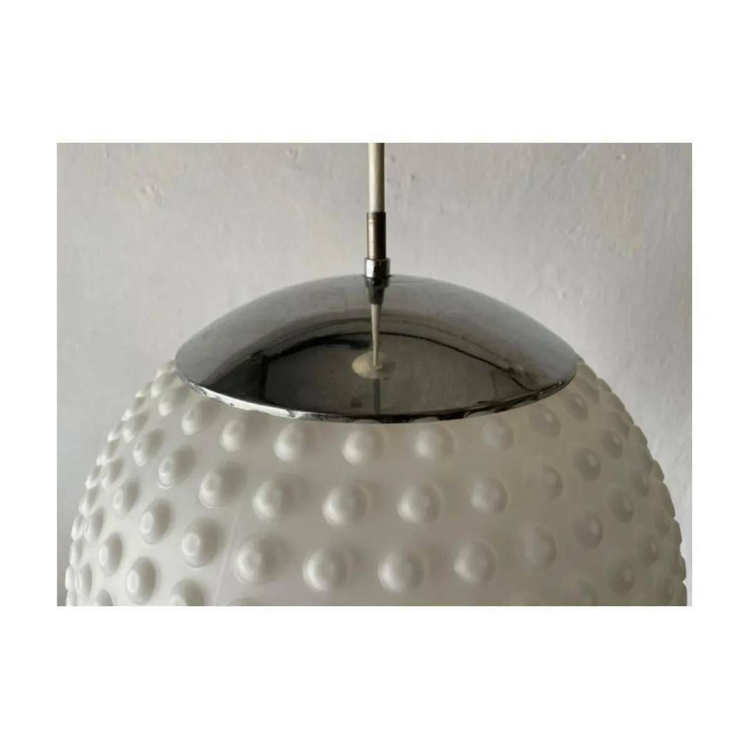Space Age Opaline Glass Pendant Light By Rolf Kruger For Staff // Hobnail Globe Opaline Glass Pendant // Made In West Germany In 1970s photo buy