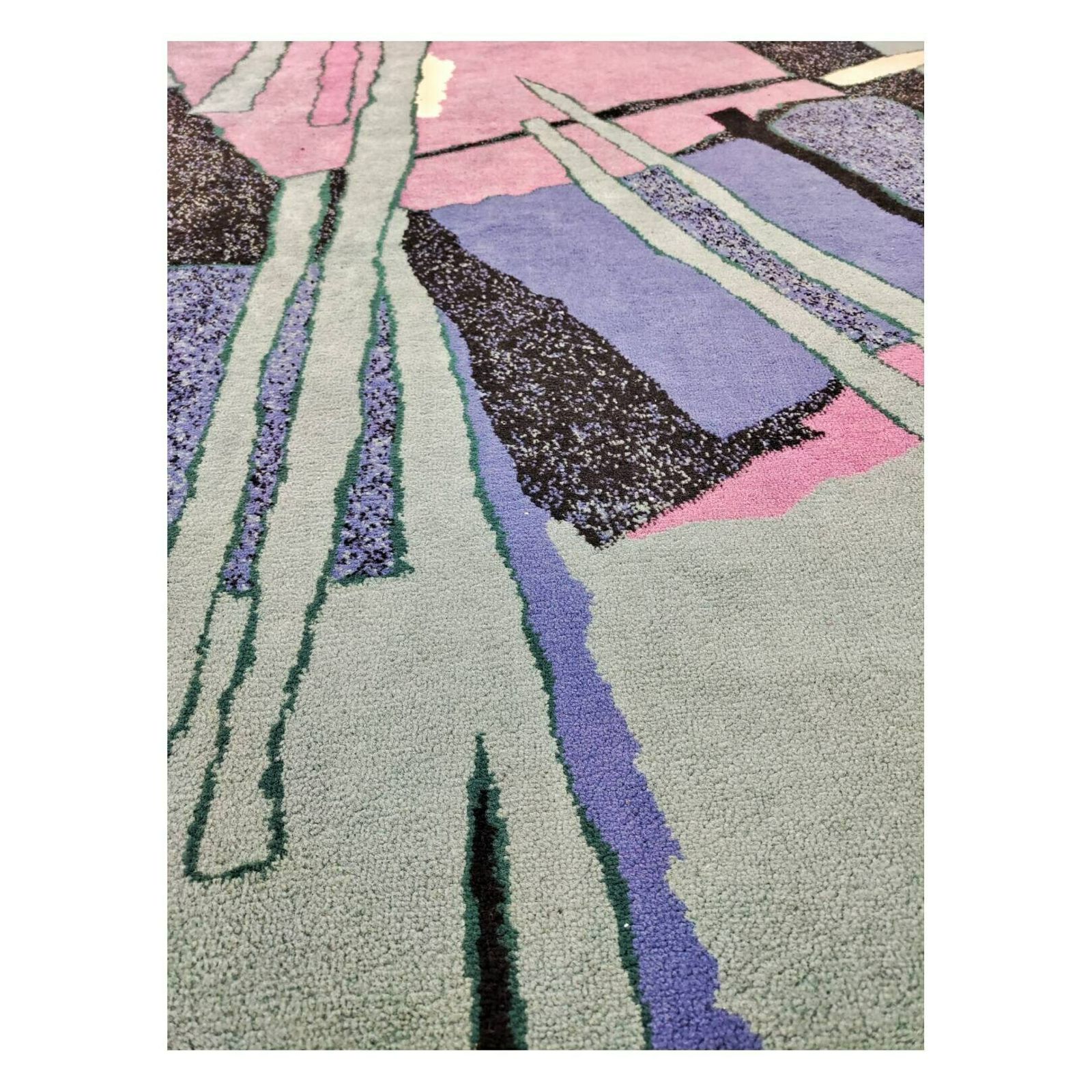 Postmodernist Abstract Rug // Vintage Woolen Rug In Pastel Colours // Made In West Germany In 1970s photo buy