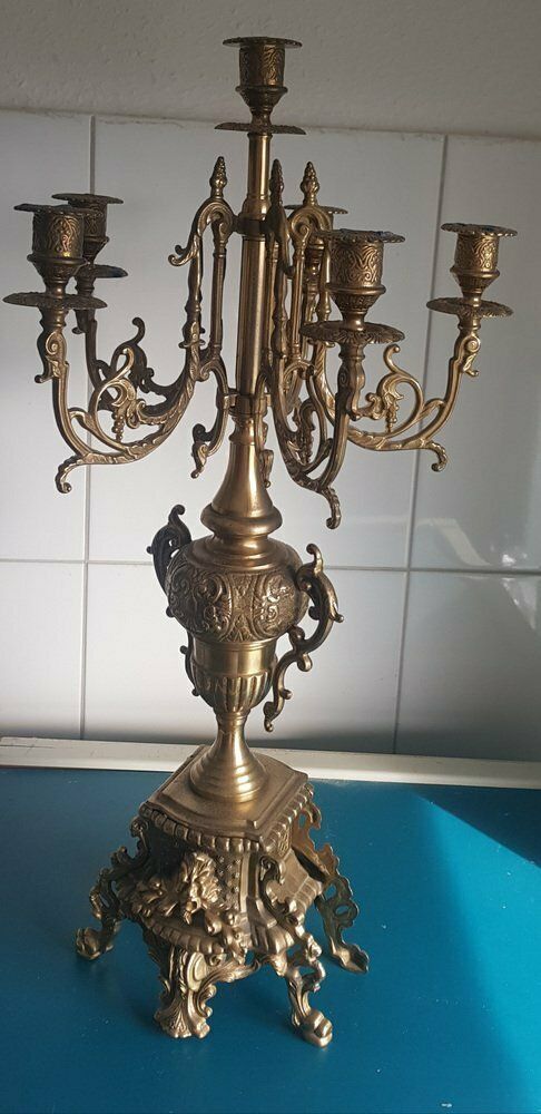 Baroque Six Armed Candle Holder Made Of Brass photo Home Decor