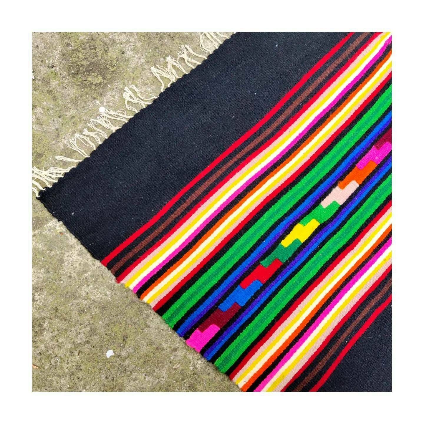 Very Rare Mid Century Modern Yugoslav Kilim With Geometrical Patterns // Handwoven Rainbow Kilim // Made In Yugoslavia In 1960s photo Textiles