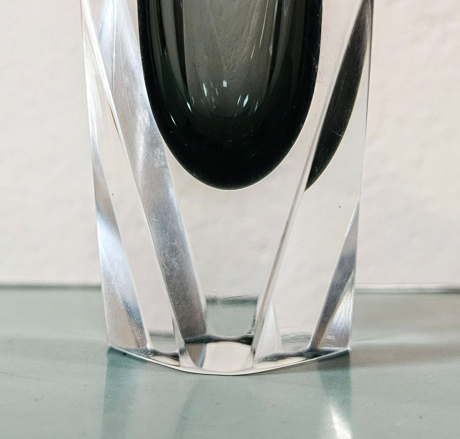 Mid Century Modern Sommerso Vase By Flavio Poli // Gray Murano Glass Vase // Made In Italy In 1960s photo 315.0