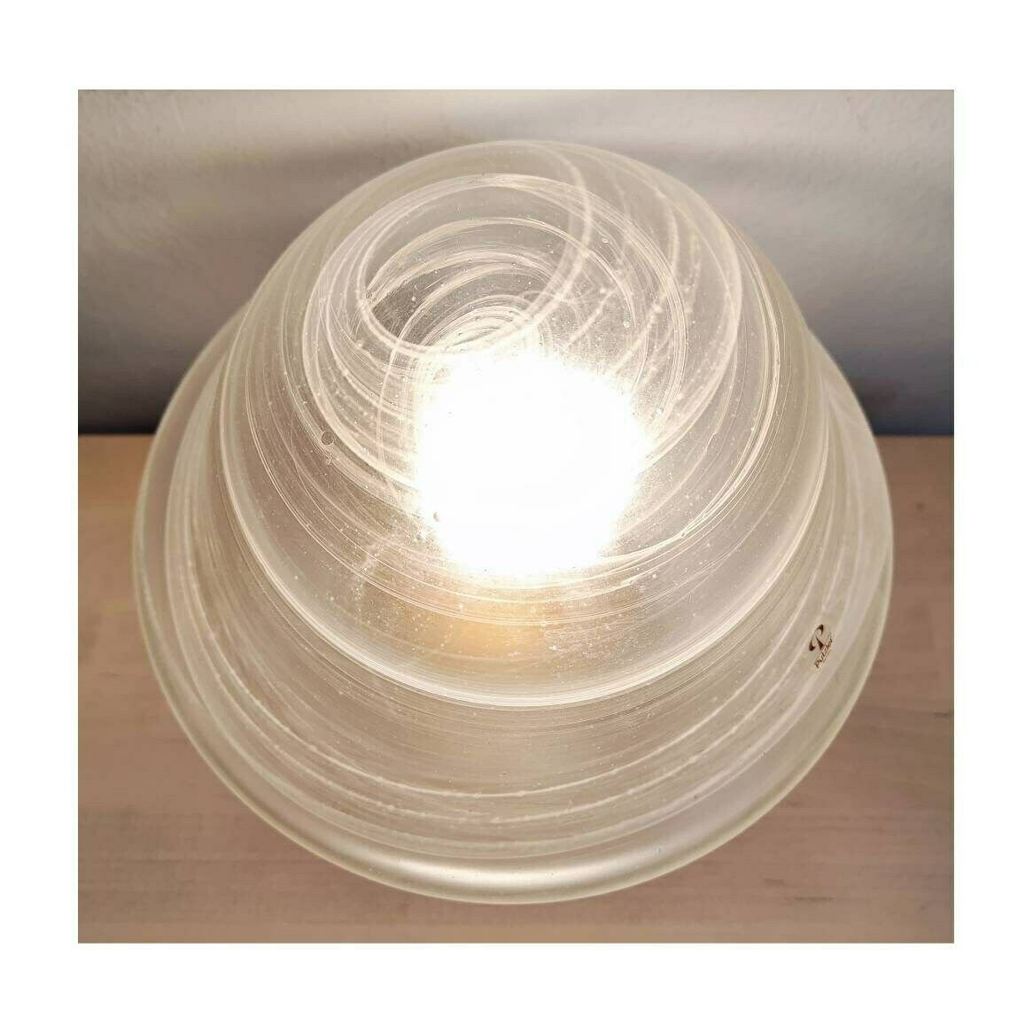 Mushroom Shaped Lamp By Peill And Putzler // Vintage Table Lamp // Glass Table Lamp // Made In West Germany In 1970s photo Lighting