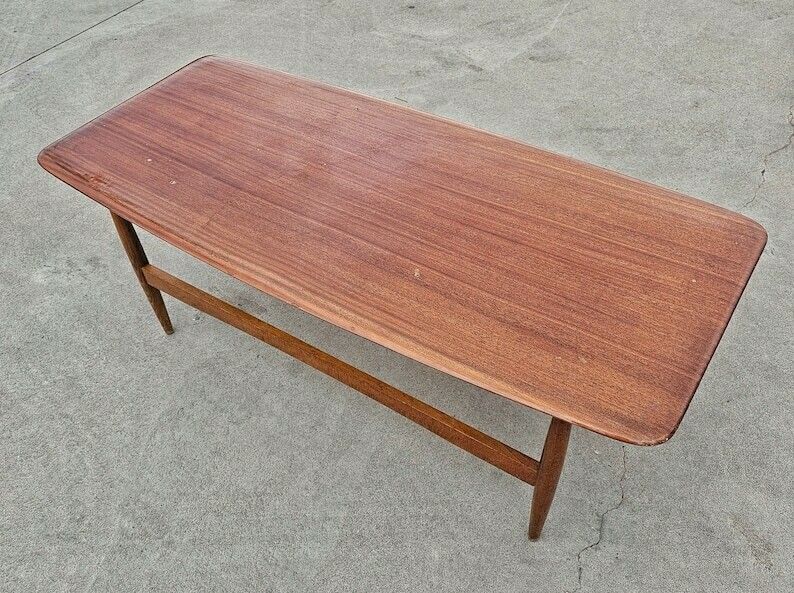 Mid Century Modern Coffee Table In Beech And Mahogany Veneer // Vintage Coffee Table // Made In Germany In 1960s photo furniture