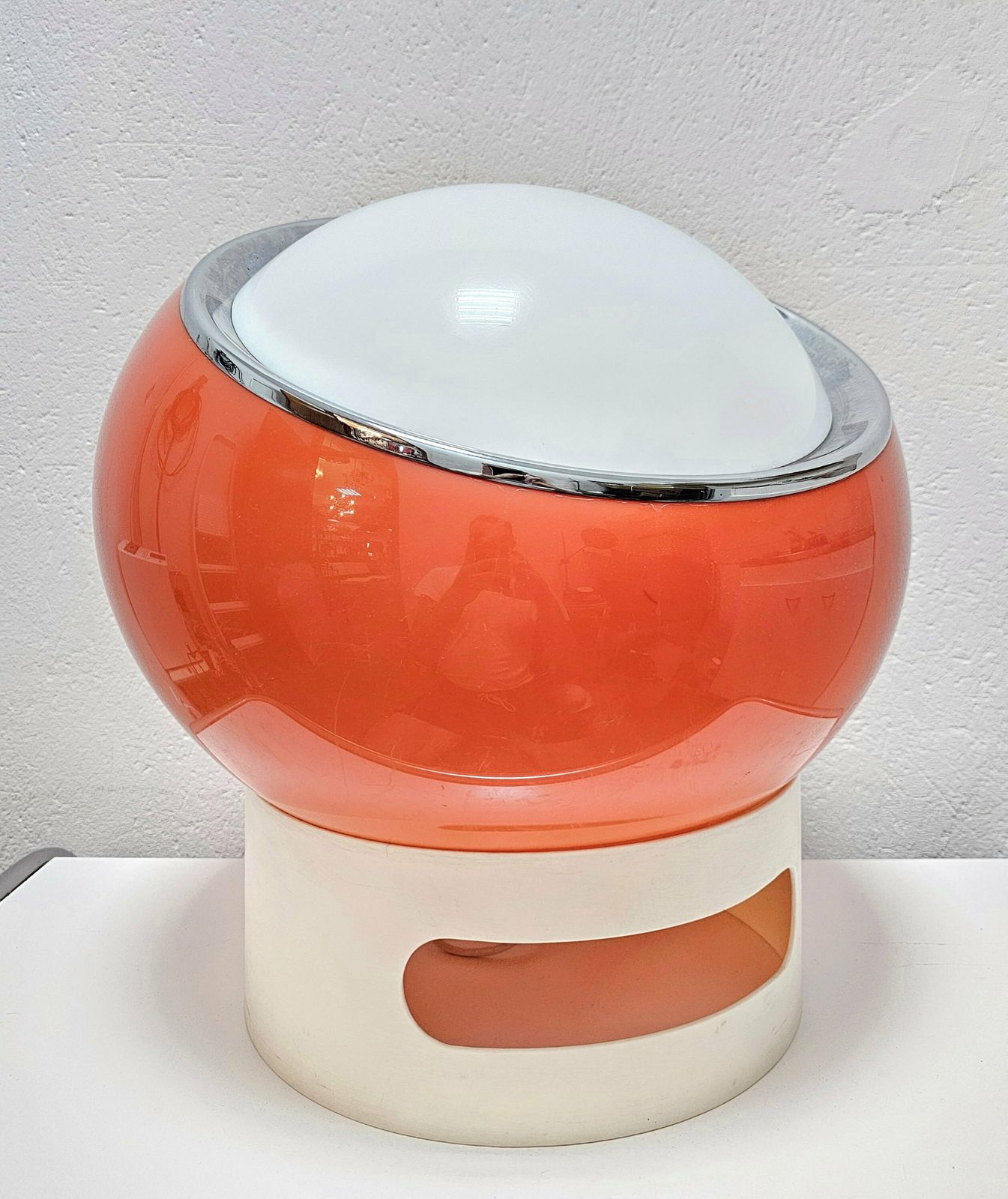 Very Rare Orange Clan Lamp By 6g Studios For Harvey Guzzini / Guzzini Lamp For Meblo / Guzzini Clan Lamp / Made In Yugoslavia In 1970s photo Lighting
