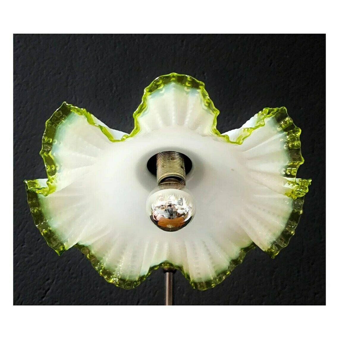 Very Rare Antique Table Lamp // Art Deco Table Lamp In Brass And Opaline Glass // Made In Austria In 1920s photo furniture