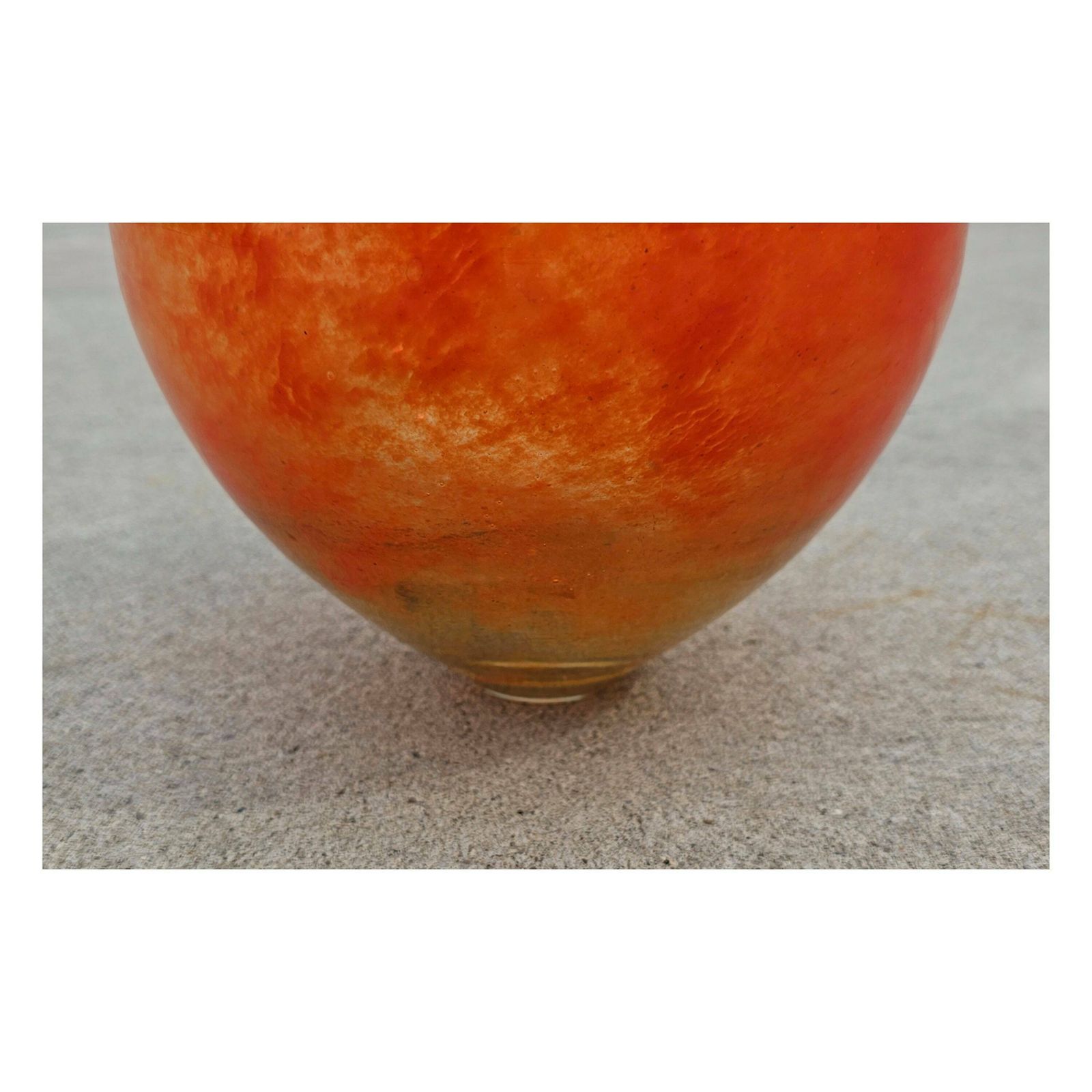Rare Murano Glass Vase Done In Dark Orange Marble Like Glass // Stunning Murano Glass Vase // Made In Italy In 1950s photo vinterior