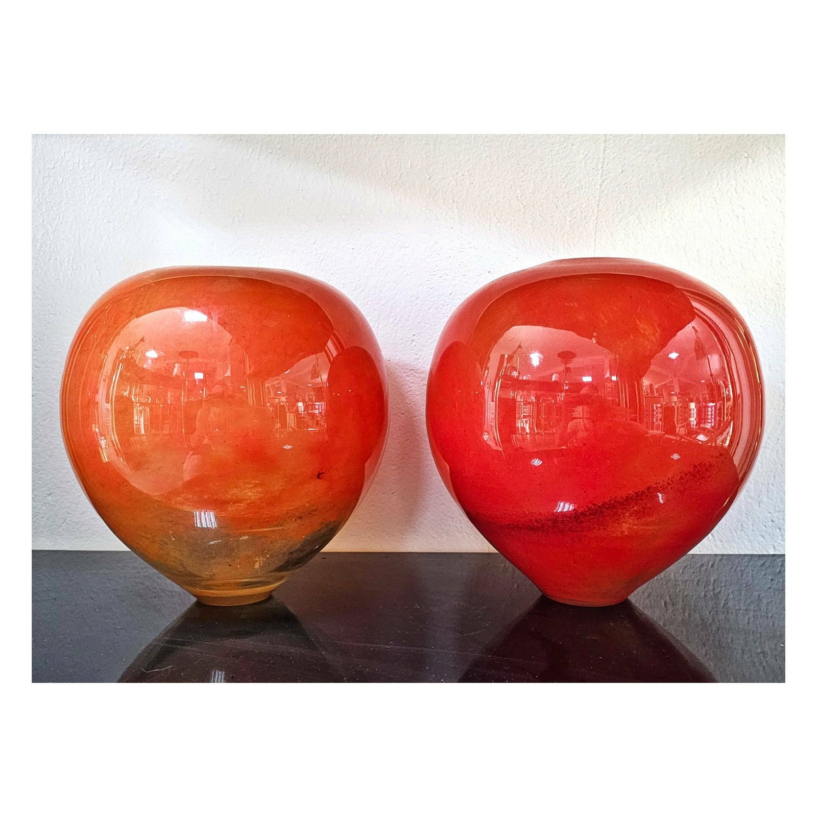 Rare Murano Glass Vase Done In Dark Orange Marble Like Glass // Stunning Murano Glass Vase // Made In Italy In 1950s photo buy