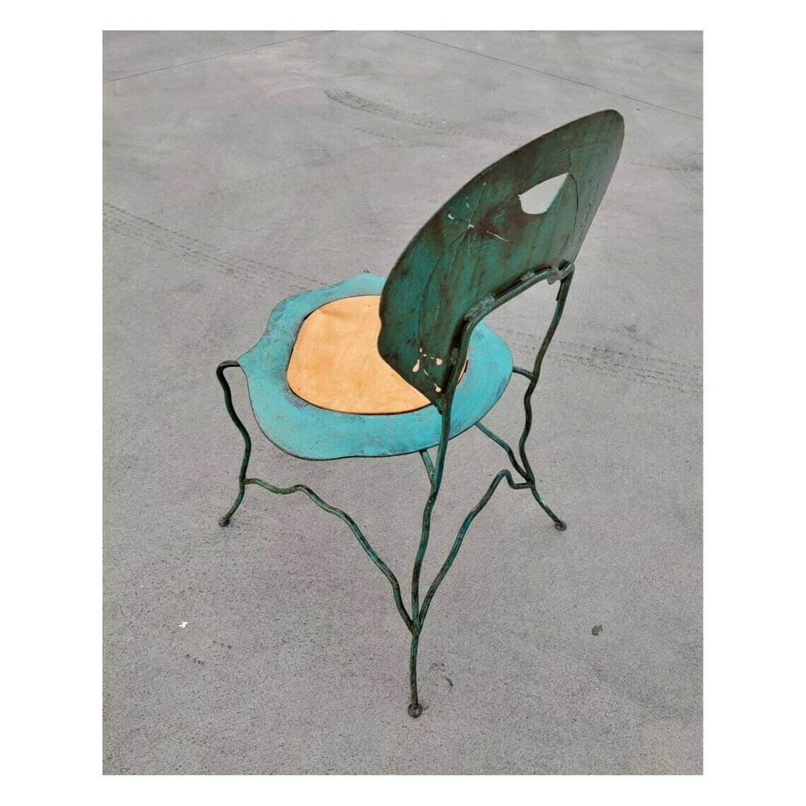 Pair Of Abstract Art Handmade Chairs By Bohuslav Horak// Postmodern Sculptural Chairs // Made In Czechoslovakia In 1980s photo vintage