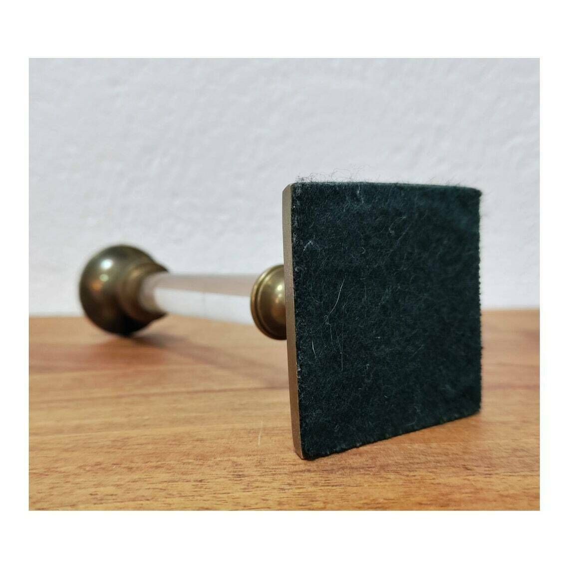 Mid Century Modern Lucite And Brass Candlestick Holder // Vintage Candlestick Holder // Made In West Germany In 1960s photo 103.0