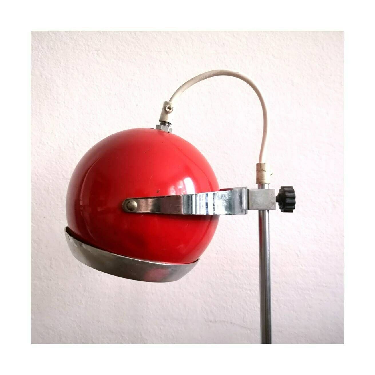 Pair Of Space Age Eyeball Table Lamps // Red Eyeball Lamps // Pair Of Red Table Lamps // Space Age Lamps // Made In Yugoslavia In 1970s photo 280.0