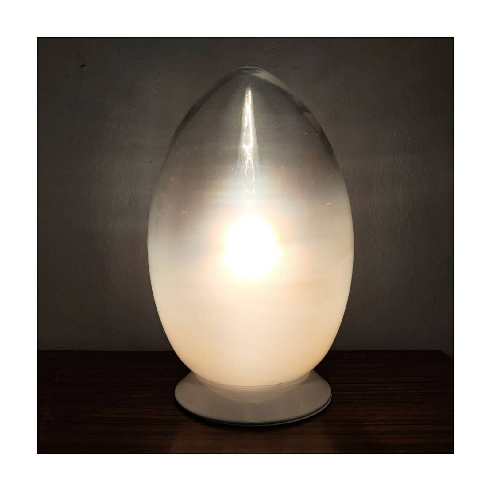 Goffredo Reggiani Murano Glass Egg Shaped Lamp // Mid Century Modern Accent Lamp // Mazzega Egg Lamp // Made In Italy In 1970s photo furniture
