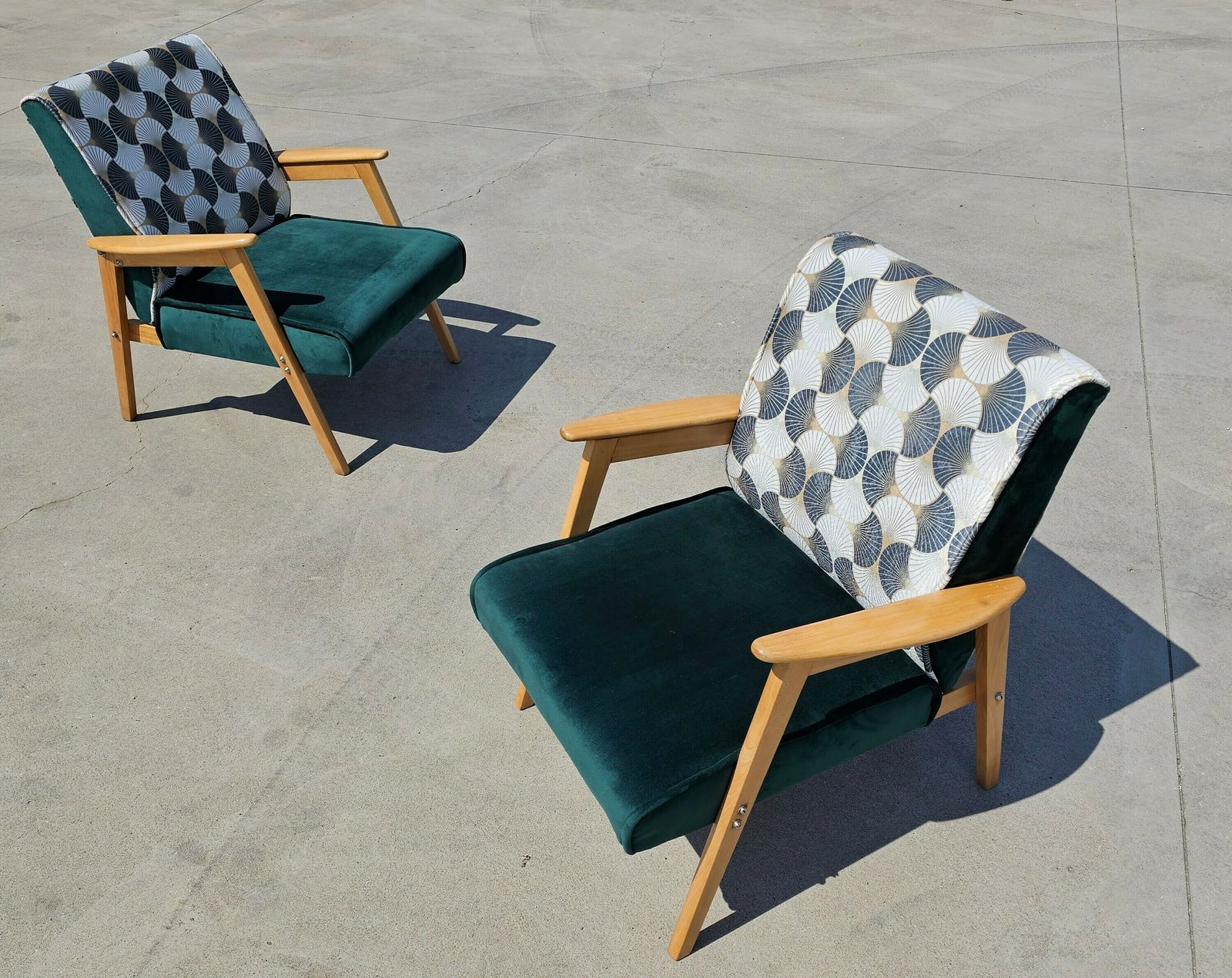 Pair Of Mid Century Modern Armchairs // Reupholstered Mid Century Armchairs // Made In Yugoslavia In 1960s photo 1350.0