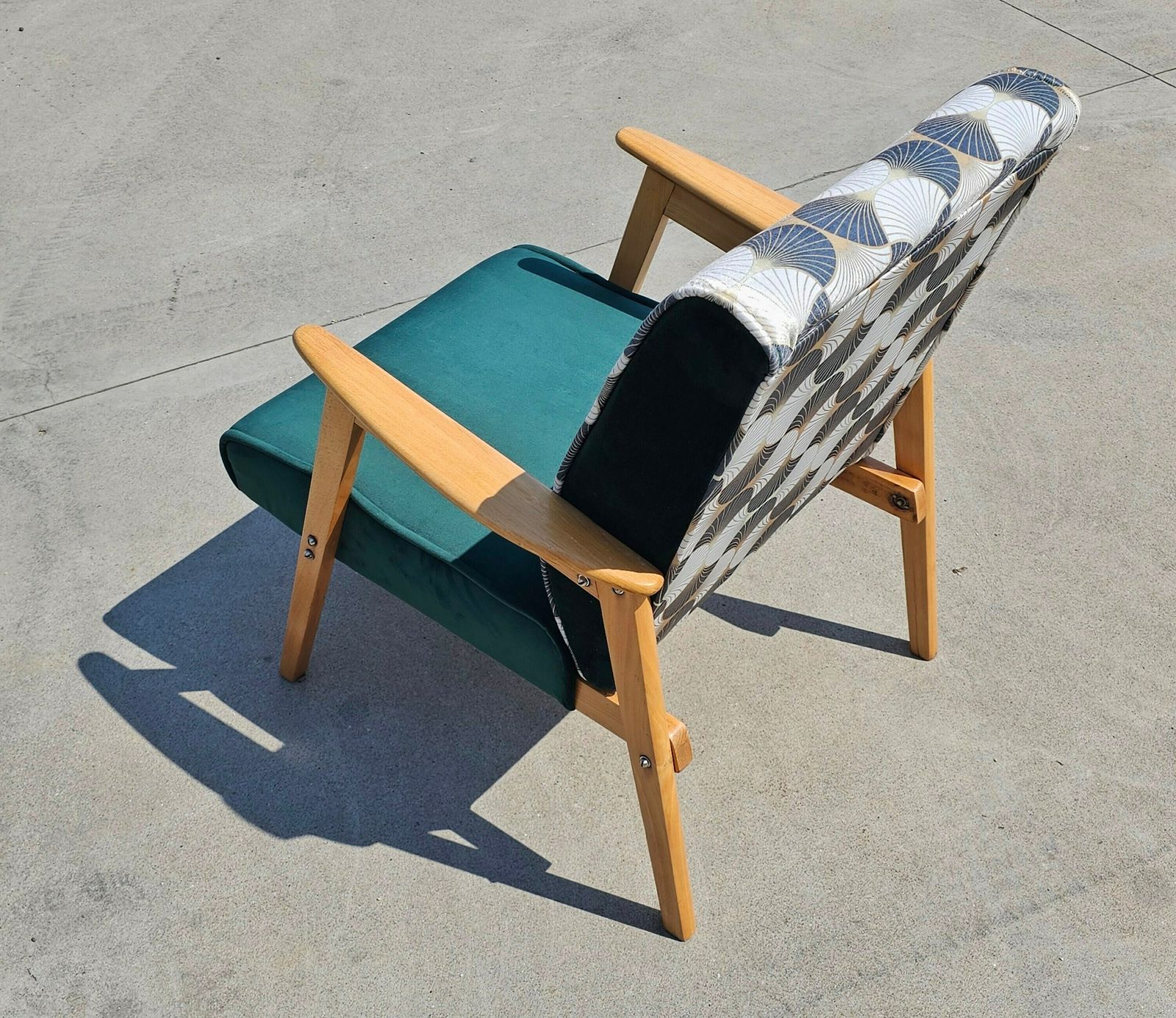 photo for sale Pair Of Mid Century Modern Armchairs // Reupholstered Mid Century Armchairs // Made In Yugoslavia In 1960s