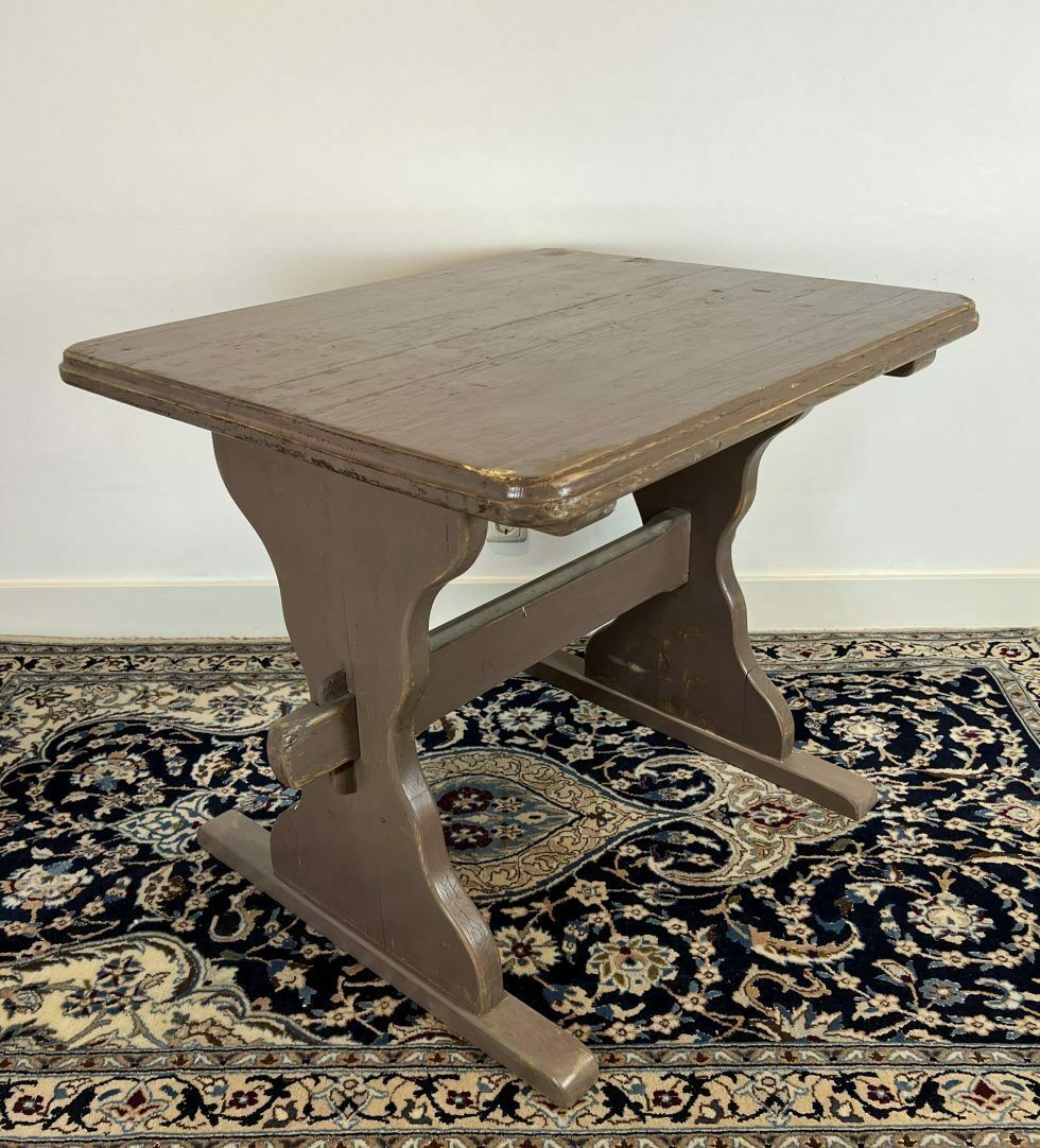Brocante Set Of Table And Bench, 1960's photo for sale