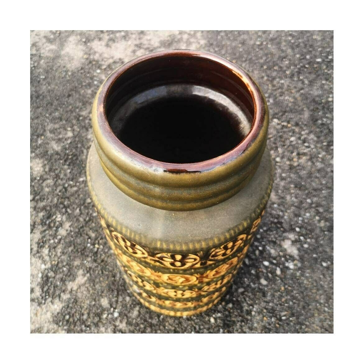 Xxl German Mid Century Modern Ceramic Vase // West German Pottery Vase By Scheurich // Made In West Germany In 1970s photo for sale
