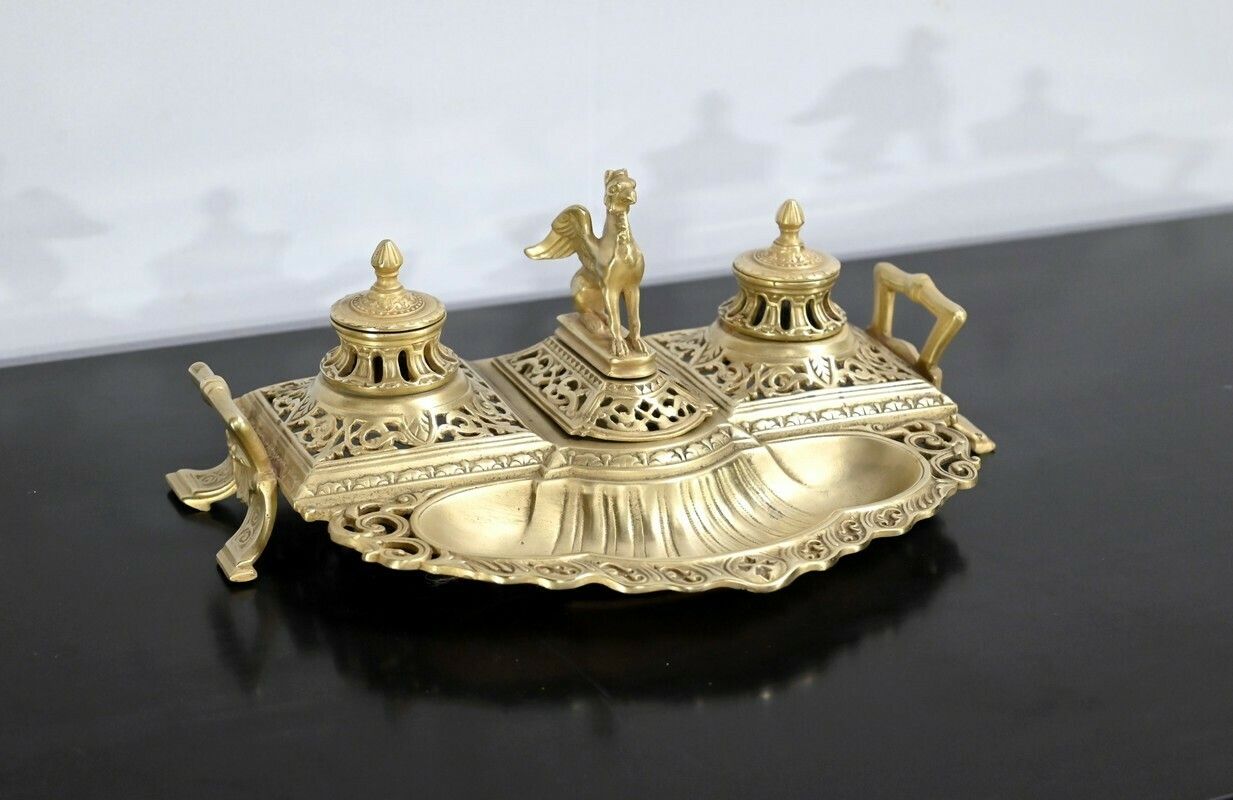 Gilt Bronze Inkwell – Late 19th Century photo furniture