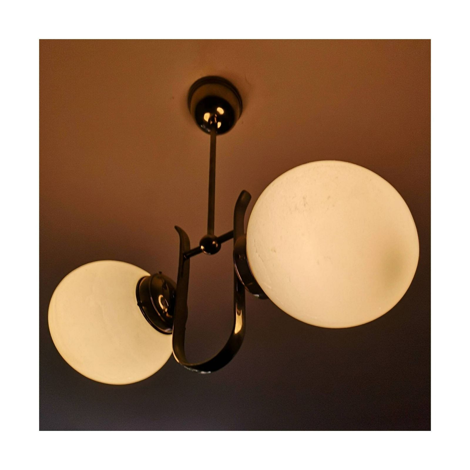 Rare Bauhaus Ceiling Lamp // Antique Dual Ceiling Lamp // Bauhaus Chandelier // Bauhaus Design // Made In Germany photo furniture