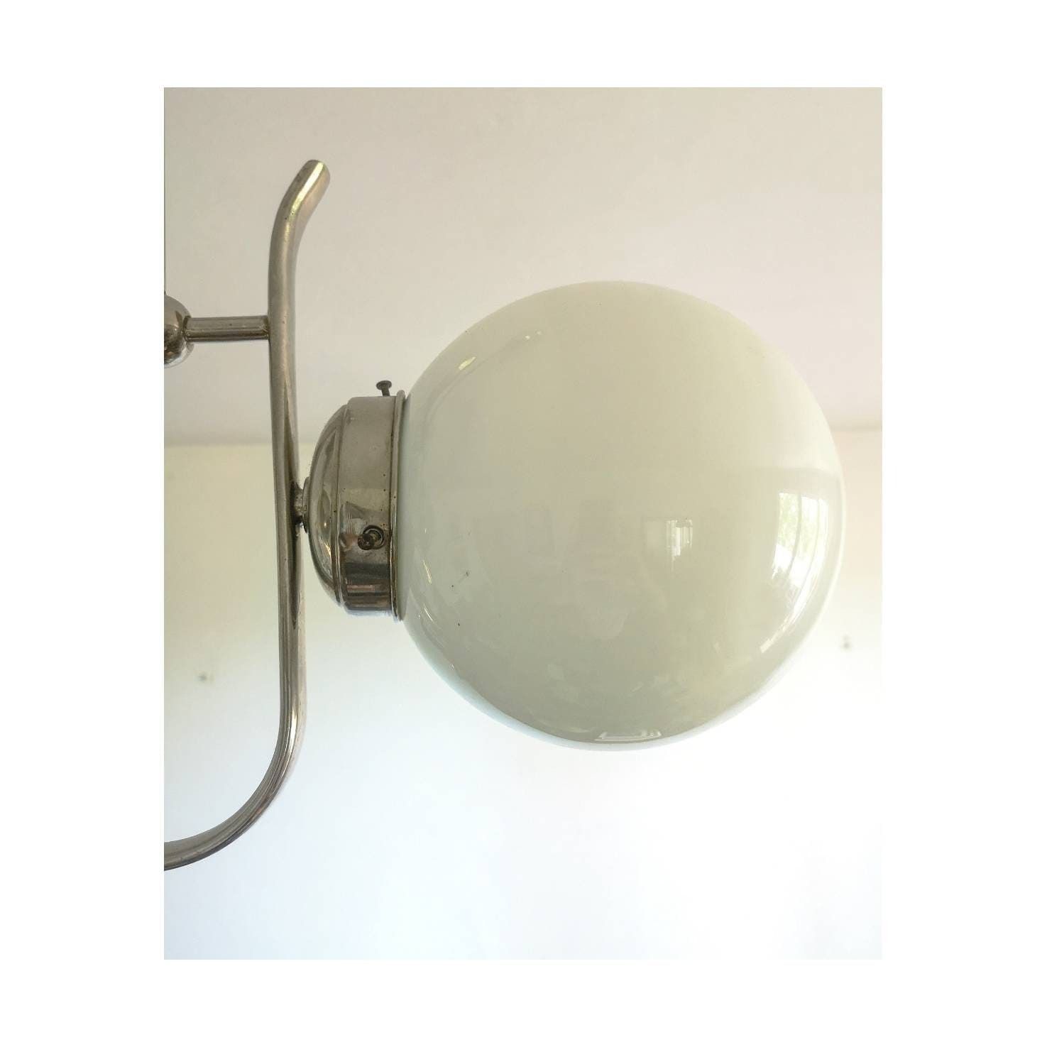 Rare Bauhaus Ceiling Lamp // Antique Dual Ceiling Lamp // Bauhaus Chandelier // Bauhaus Design // Made In Germany photo buy