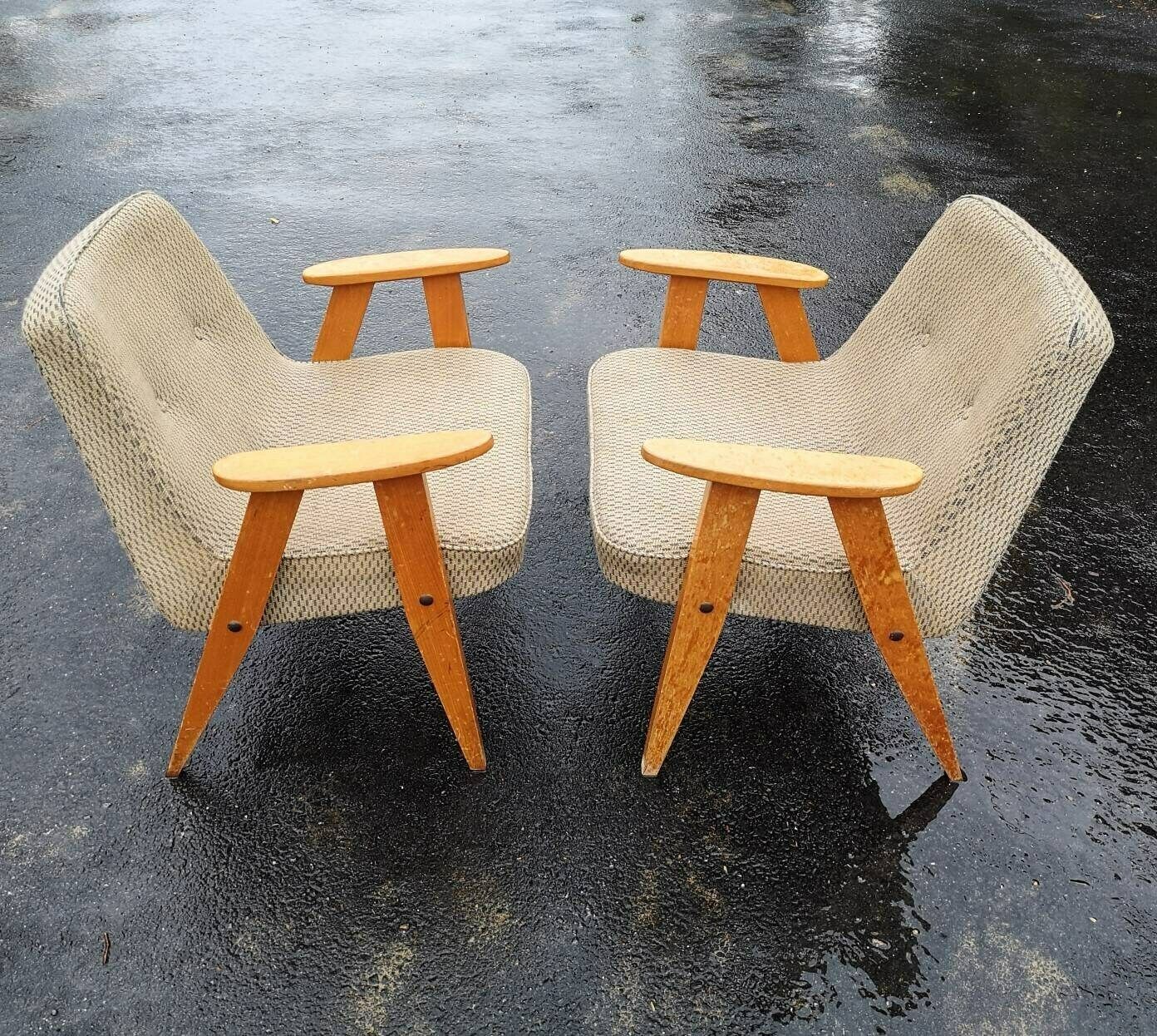 Vintage Fauteuil van Josef Chierowski, Mid-Century Modern Fauteuils in Ongerestaureerde Staat, Made In Poland photo 450.0