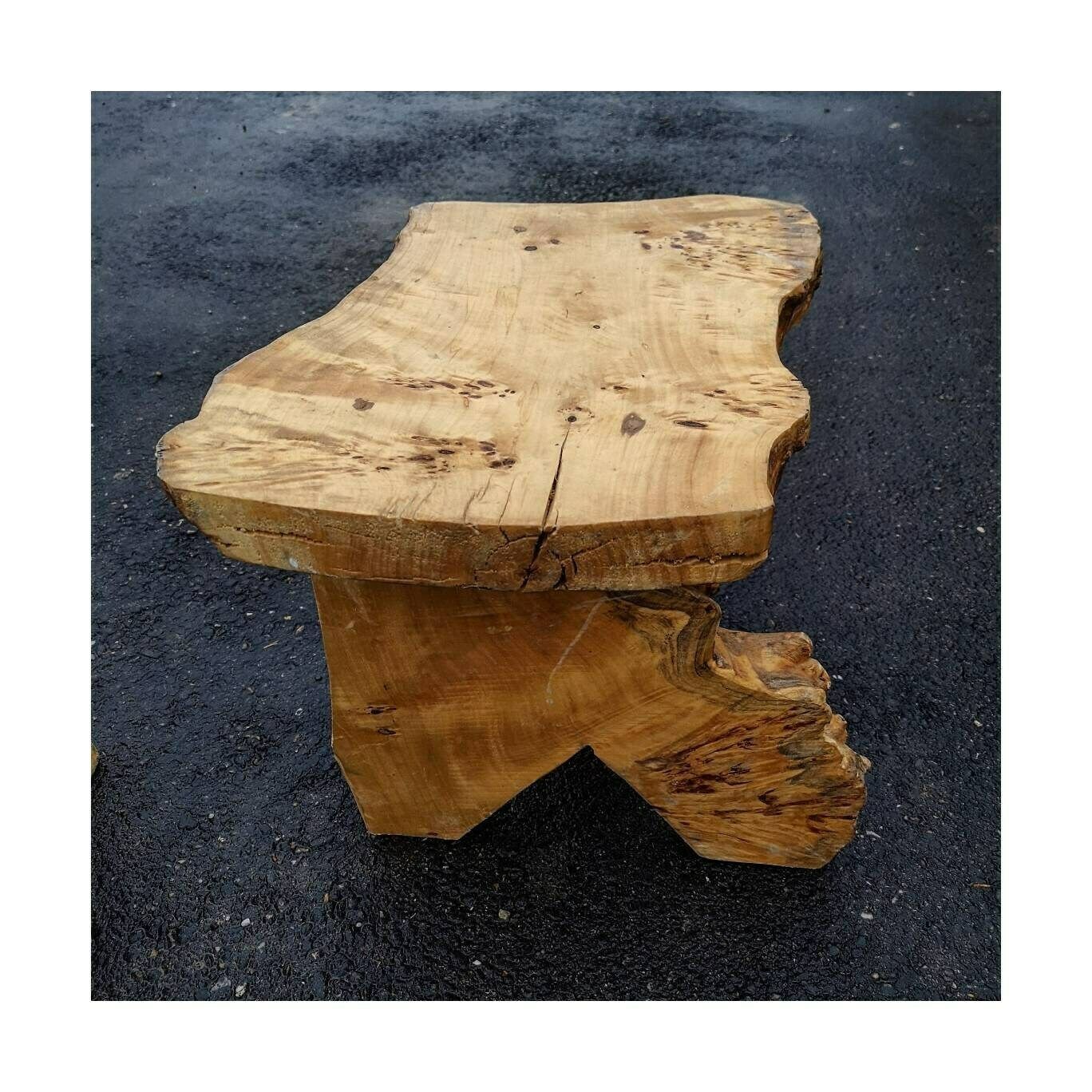Pair Of Garden Stools In Burlwood // Barn Stools Made Of Solid Wood // Organic Stool // Raw Design Stool // Patio Stool // Raw Look Stool photo vinterior
