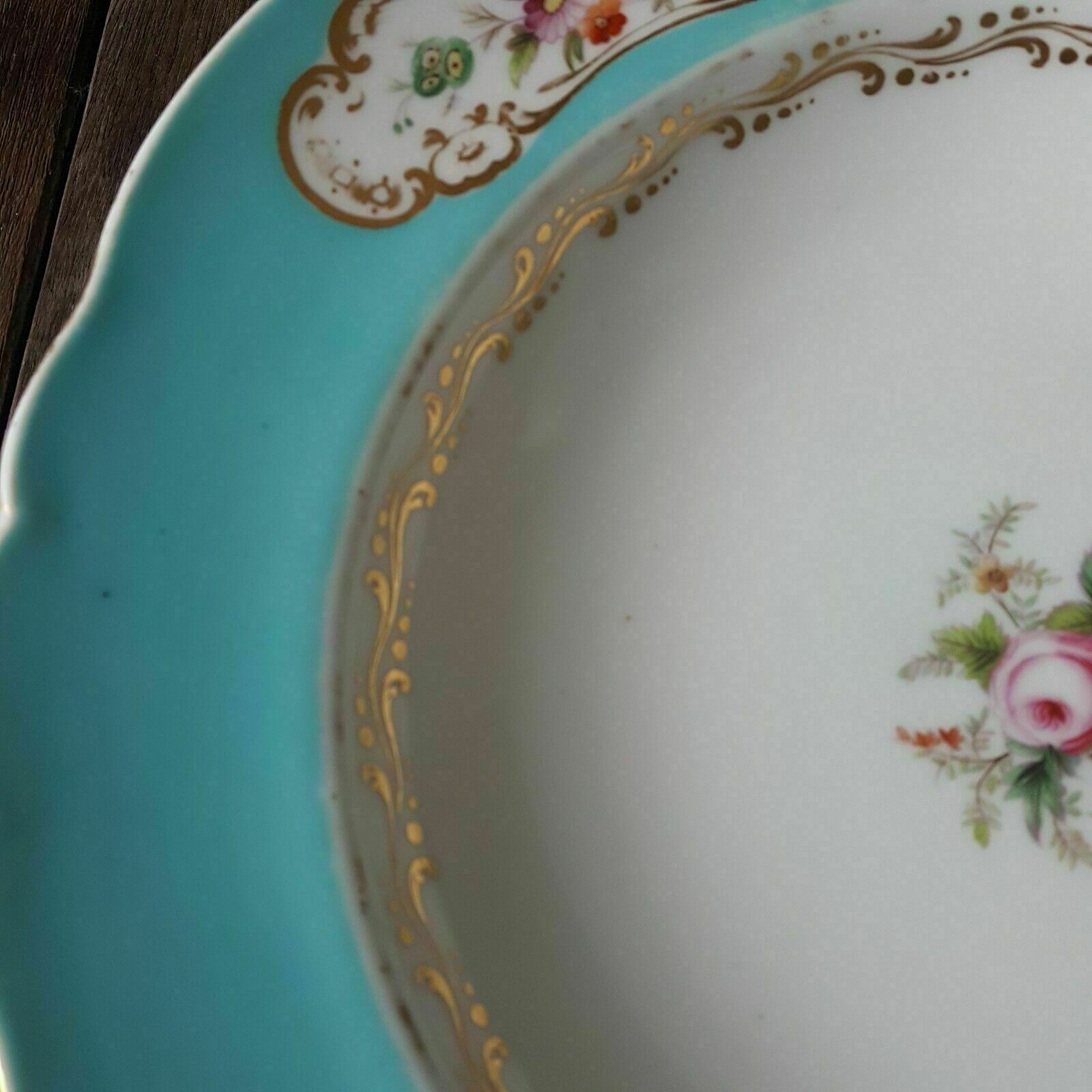 Society Of Arts Rare Coalport Feltspar Antique Turquoise Plate/Dish C1820 photo vinterior
