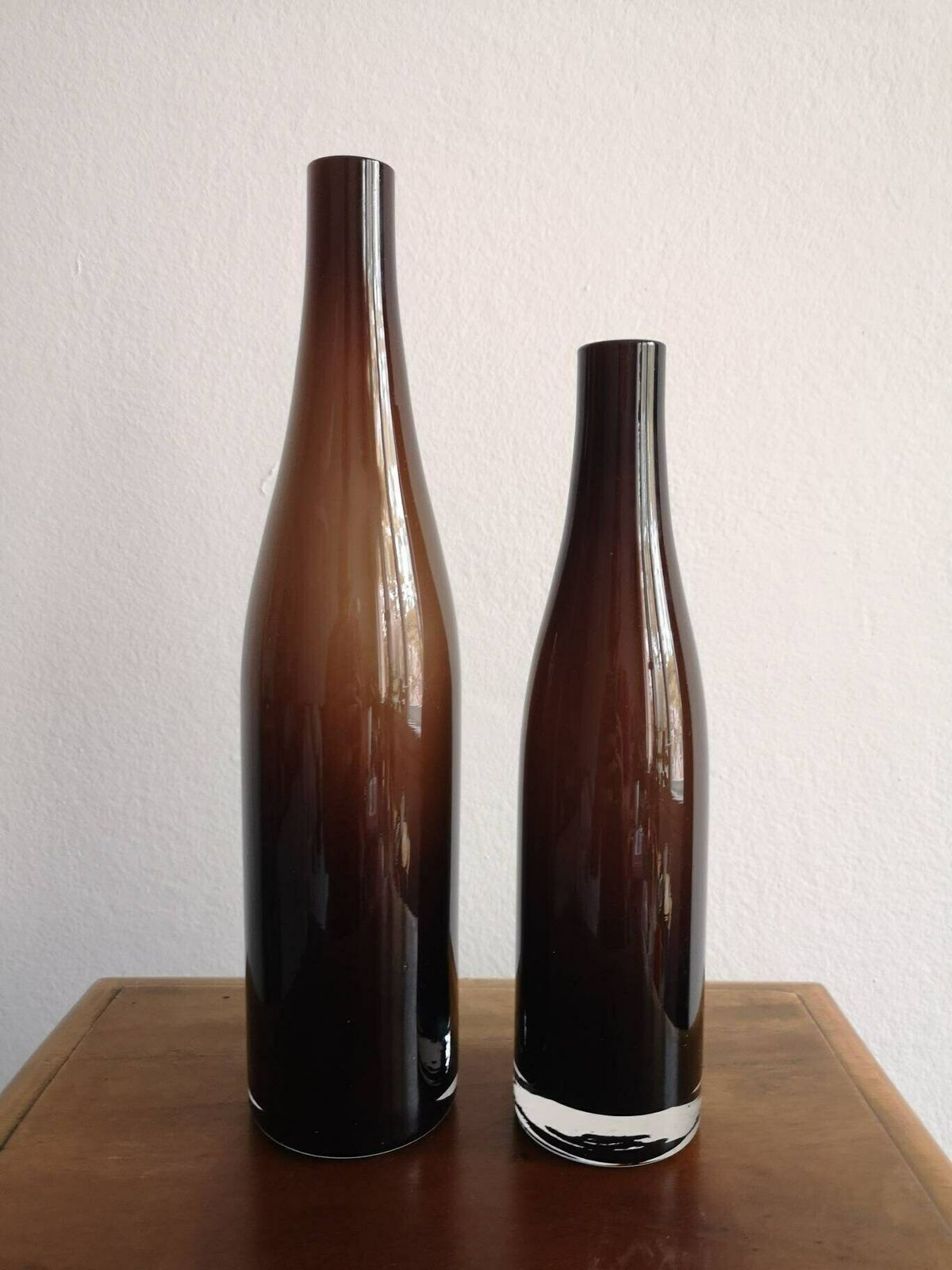 Set Of Rare Vintage Handmade Brown Murano Glass Vases // Mid Century Modern Vases // Murano Glass photo furniture